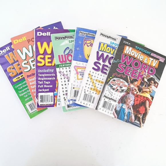 Penny Press And Dell Word Seek Puzzle Books Movie and T.V Mixed Lot of 7 - Picture 1 of 11